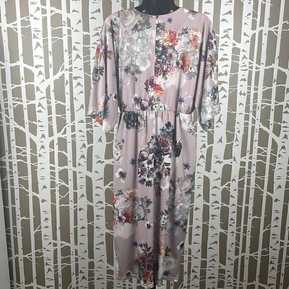 ASOS Floral Print Dolman Sleeve Empire Waist Midi Dress 8 - Picture 4 of 12